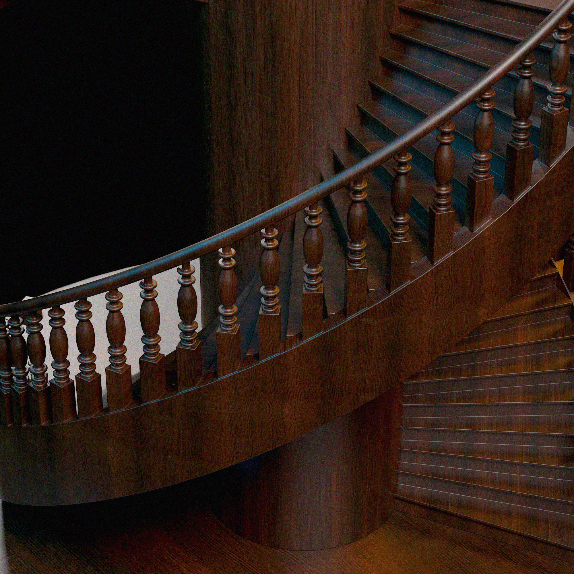 Stairs spiral staircase 3D model_3