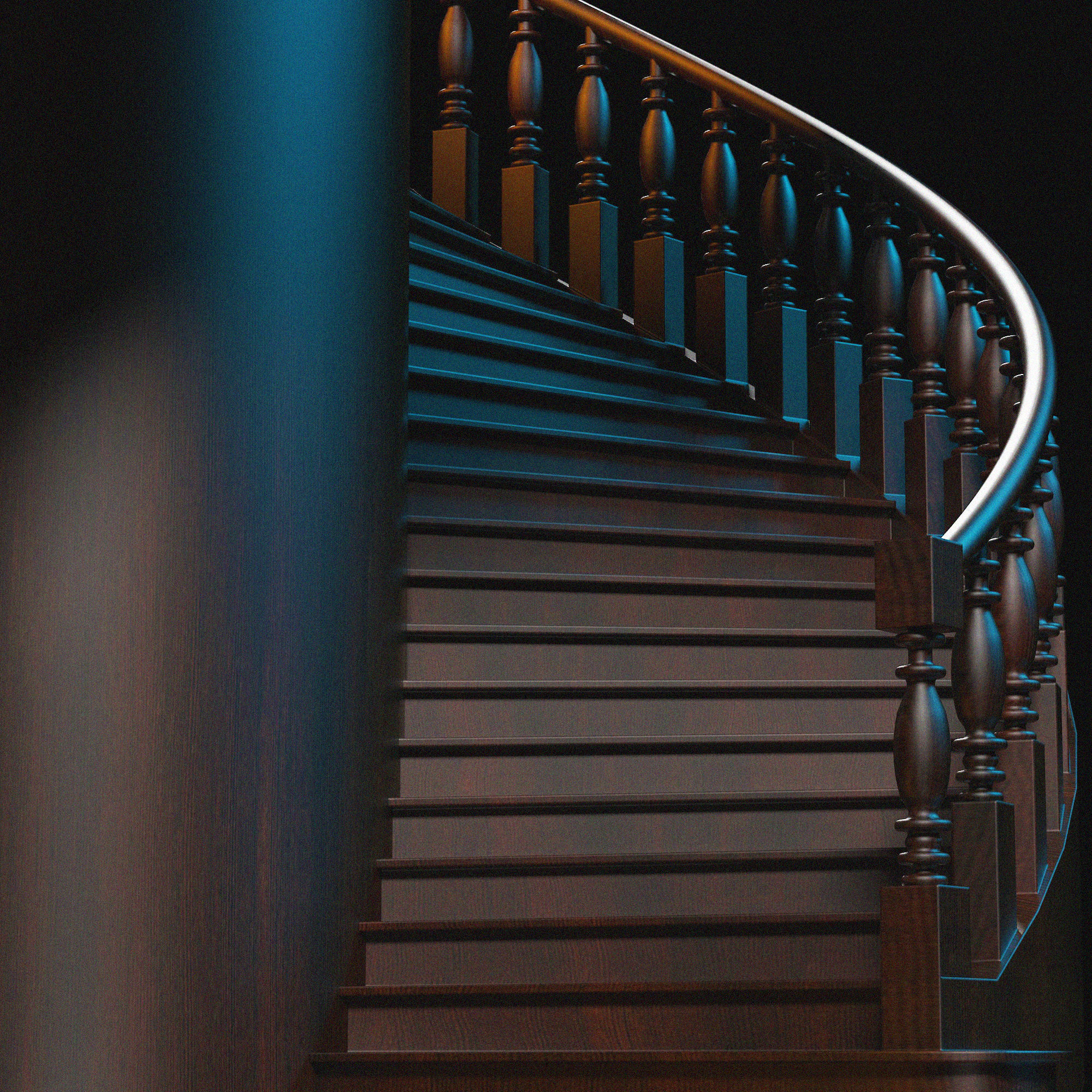 Stairs spiral staircase 3D model_2