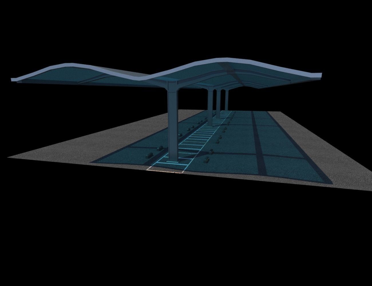 Parking Sunscreen Low-poly 3D model_4