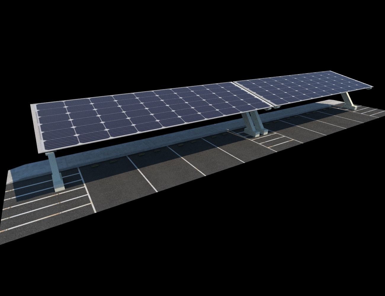 Parking Sunscreen Low-poly 3D model_7