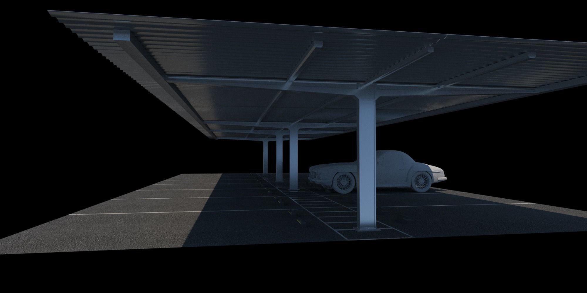 Parking Sunscreen Low-poly 3D model_16