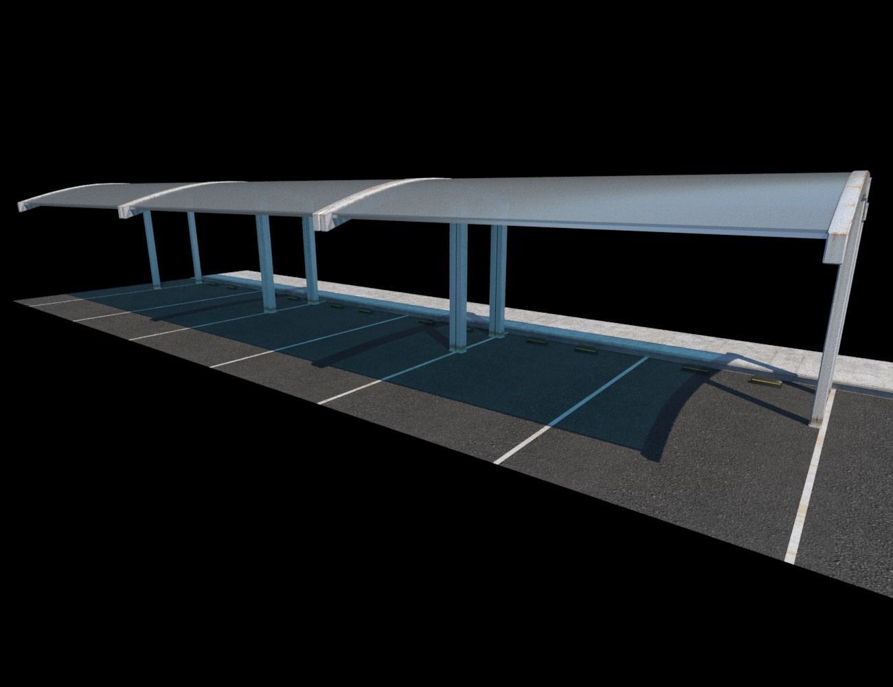 Parking Sunscreen Low-poly 3D model_5