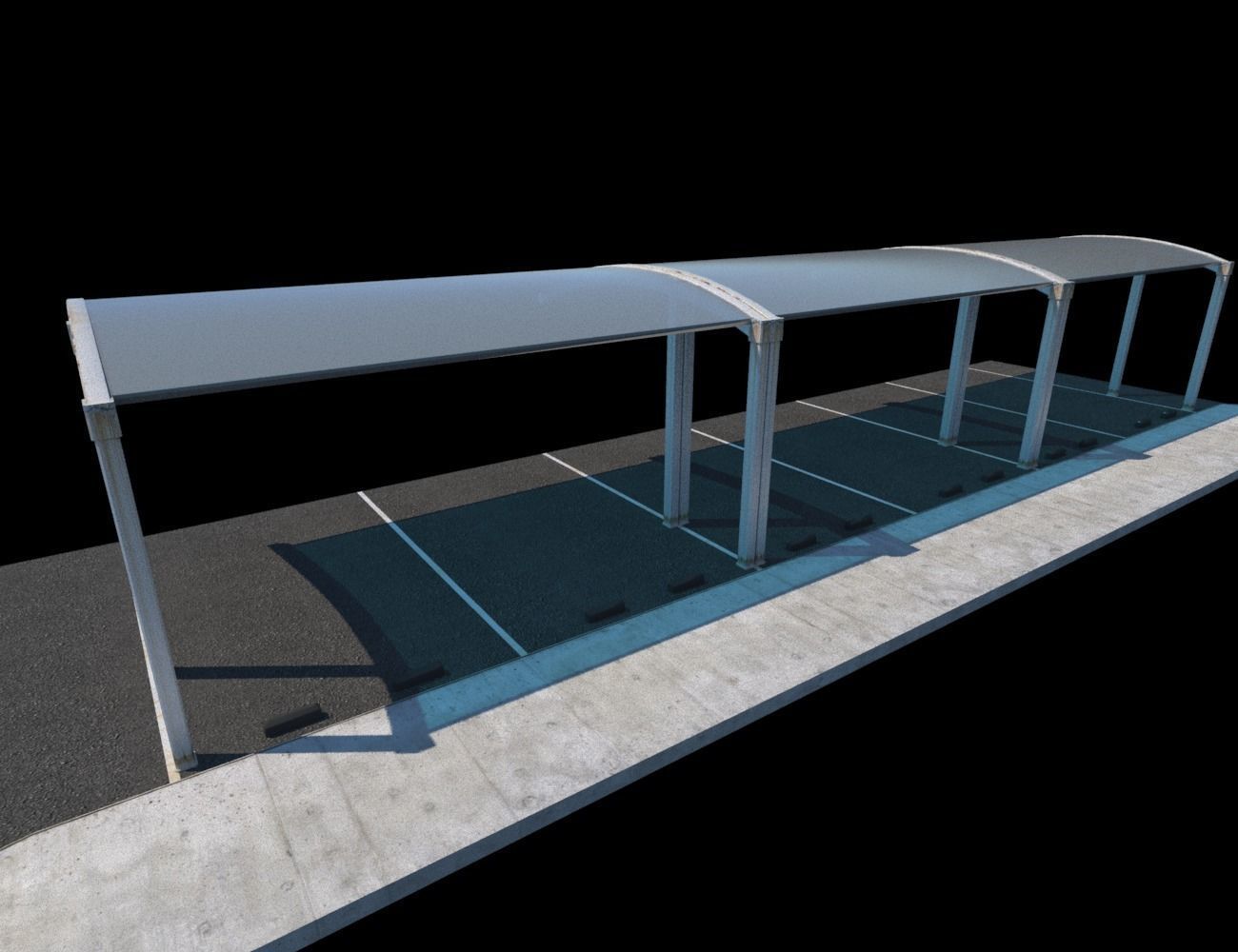 Parking Sunscreen Low-poly 3D model_9