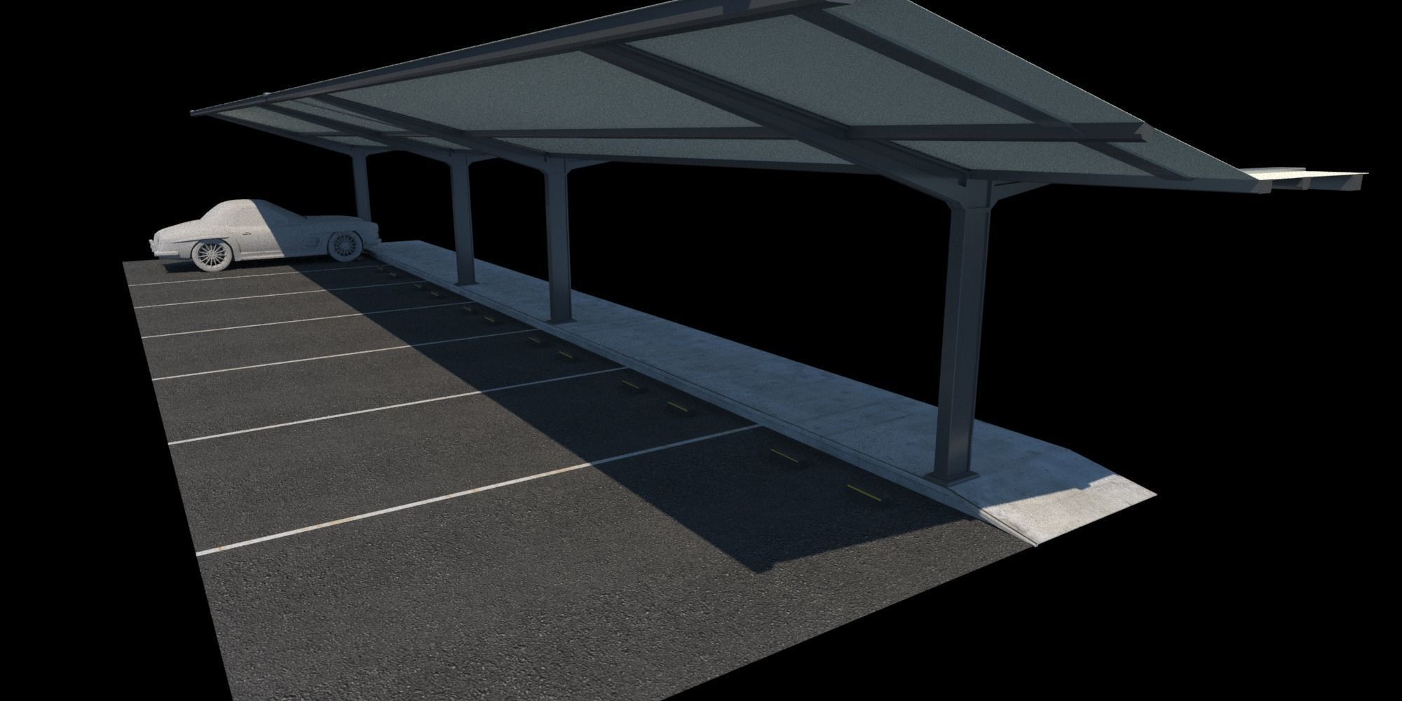 Parking Sunscreen Low-poly 3D model_14