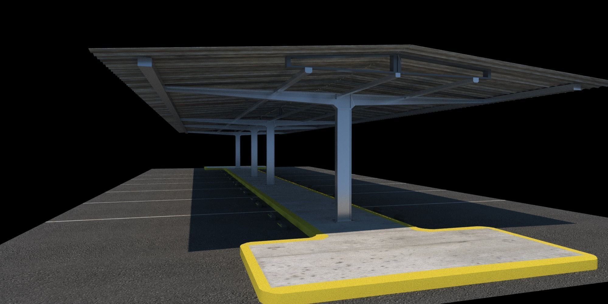 Parking Sunscreen Low-poly 3D model_17