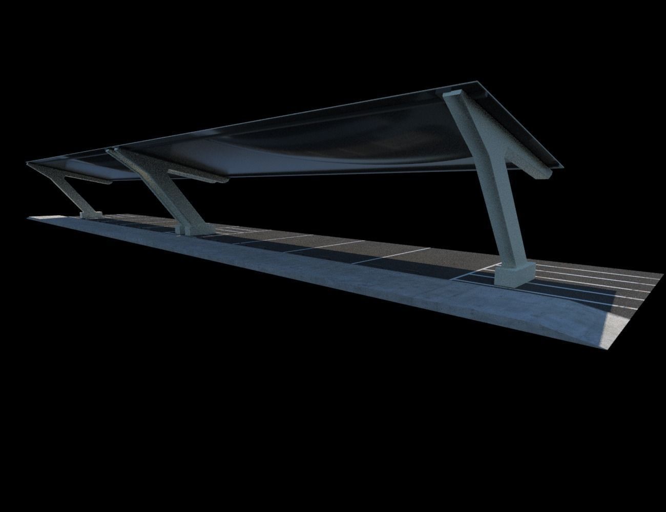 Parking Sunscreen Low-poly 3D model_1