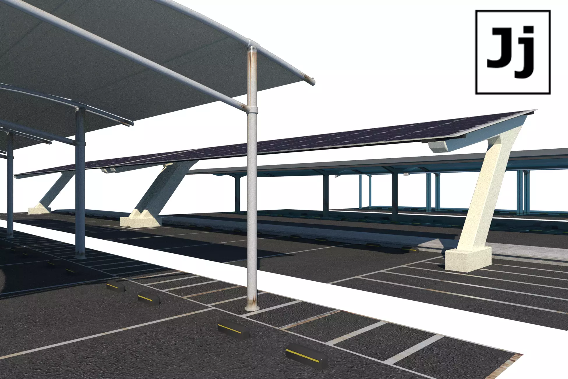 Parking Sunscreen Low-poly 3D model_0