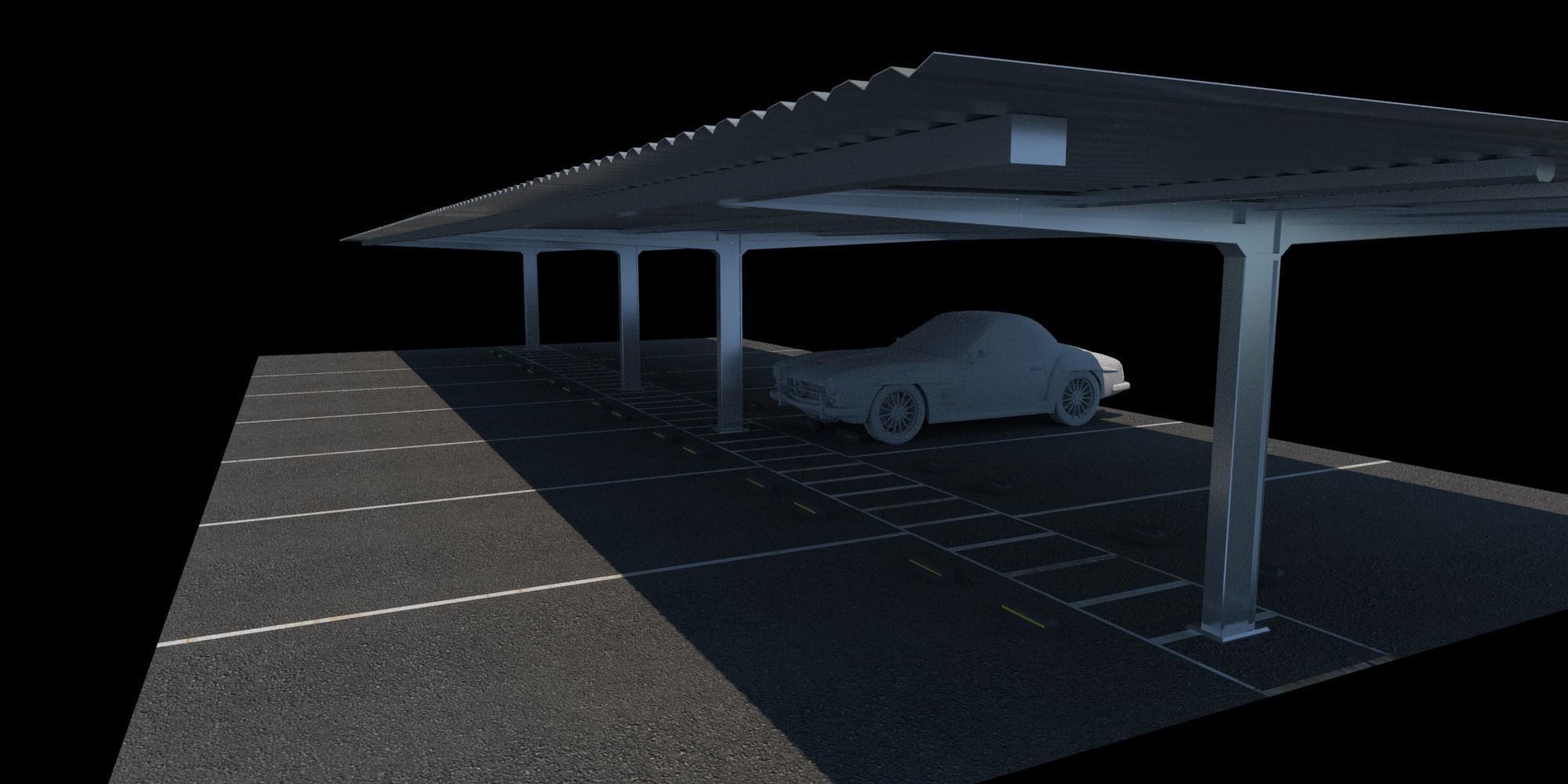 Parking Sunscreen Low-poly 3D model_18