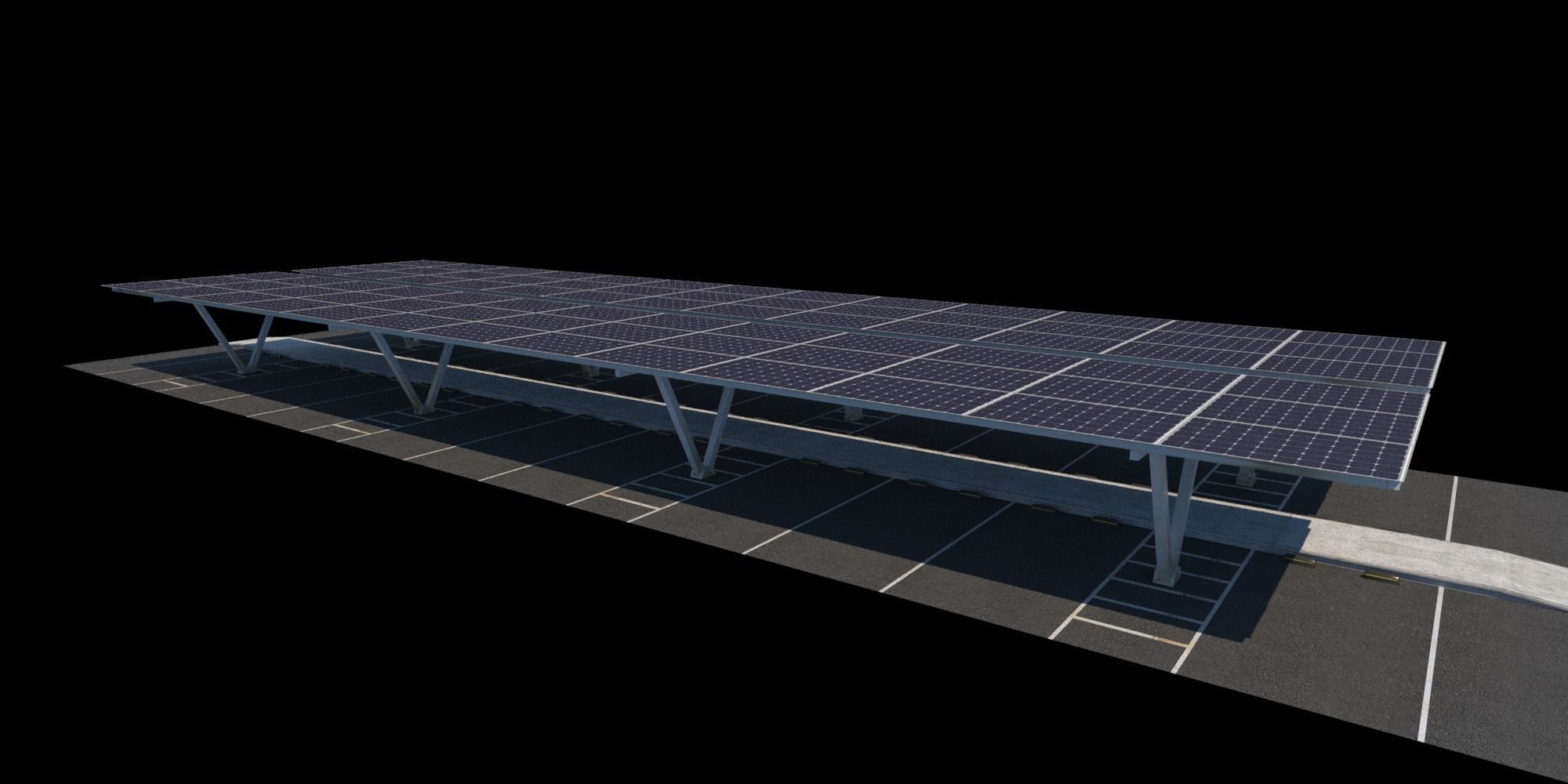 Parking Sunscreen Low-poly 3D model_10