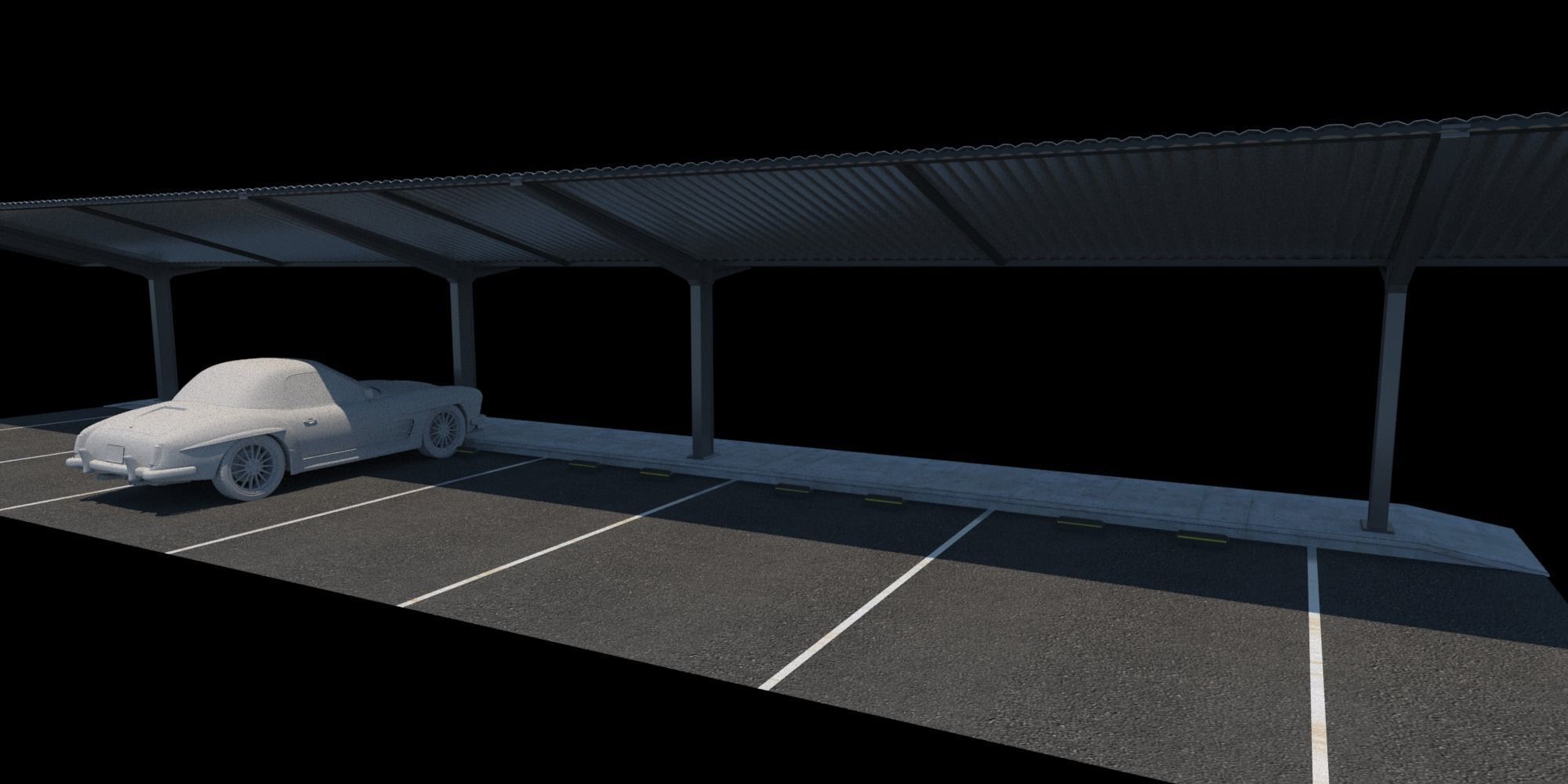 Parking Sunscreen Low-poly 3D model_19