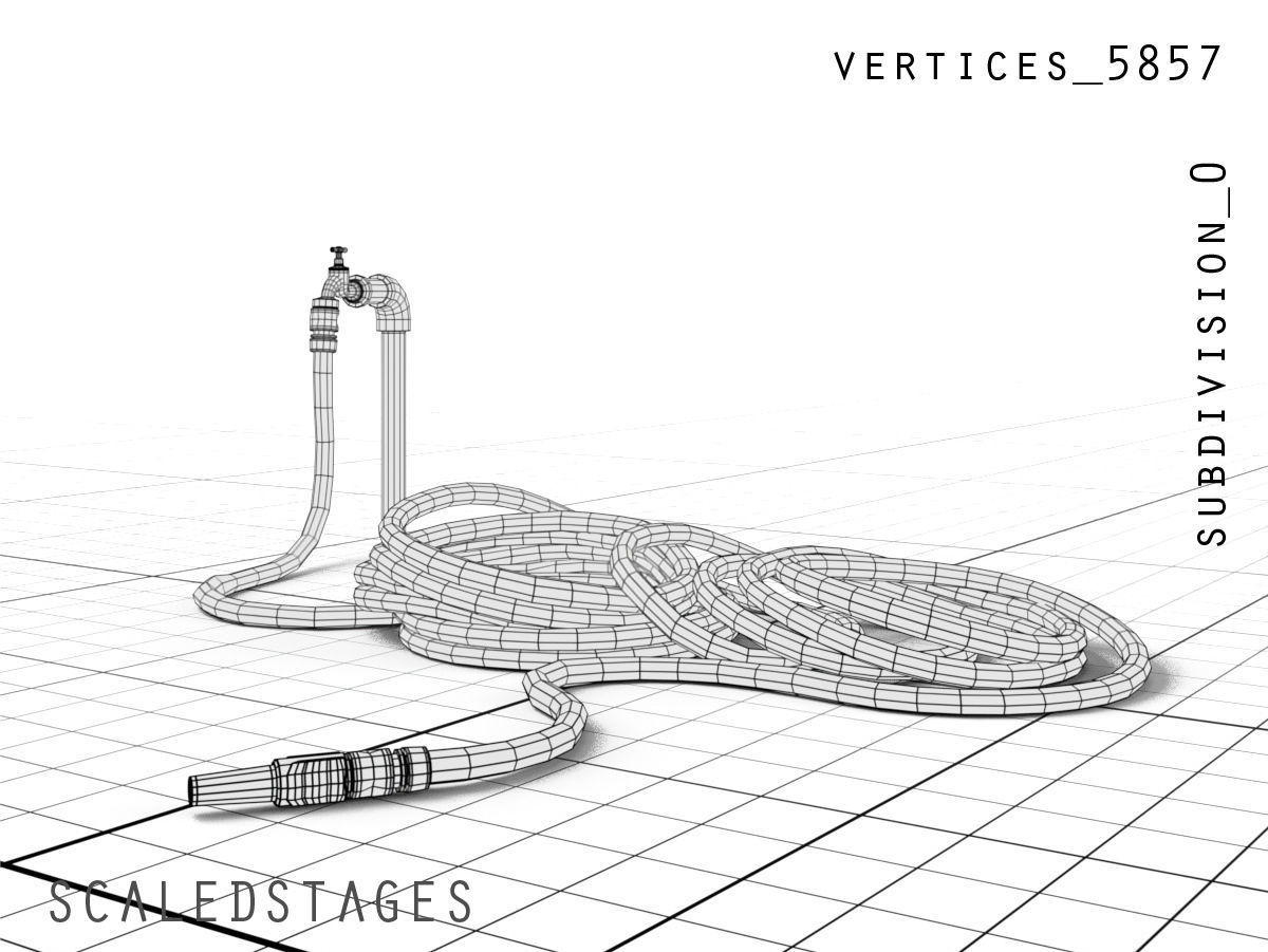 garden hose Low-poly 3D model_3