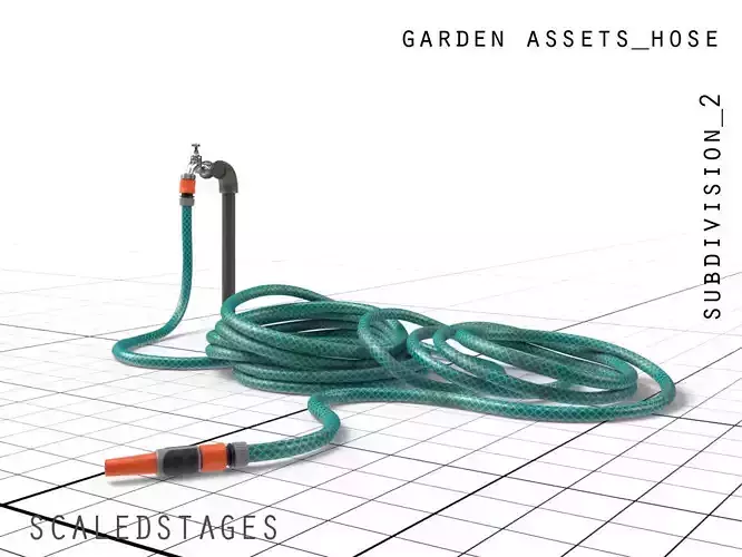garden hose Low-poly 3D model