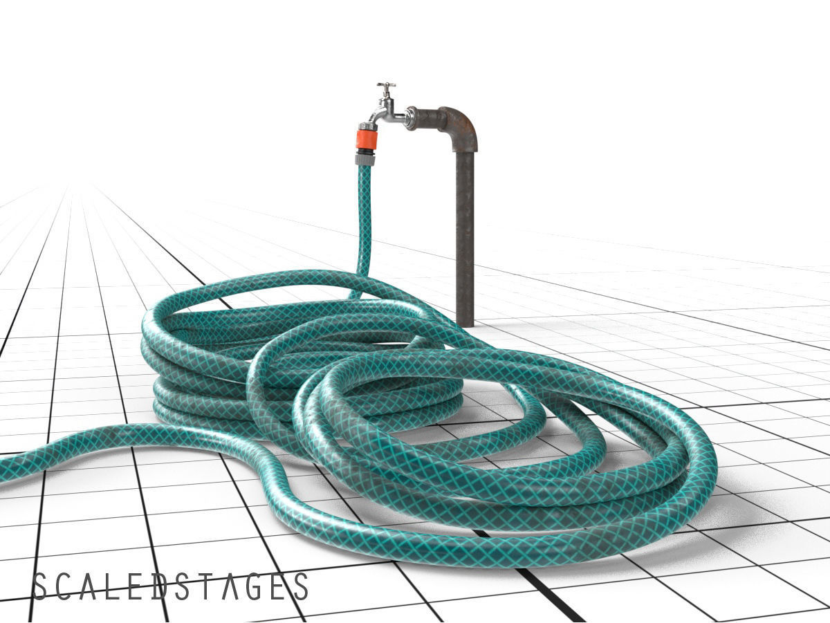 garden hose Low-poly 3D model_2