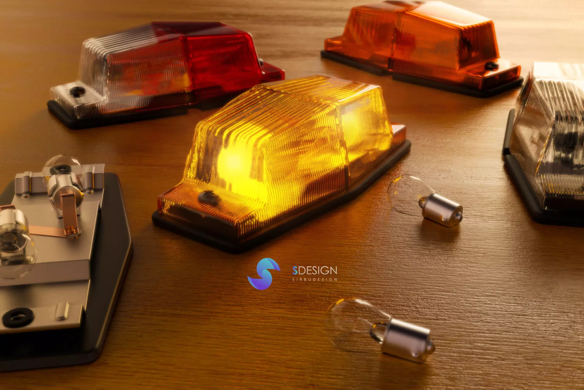 Double Burner Truck Light 3D model