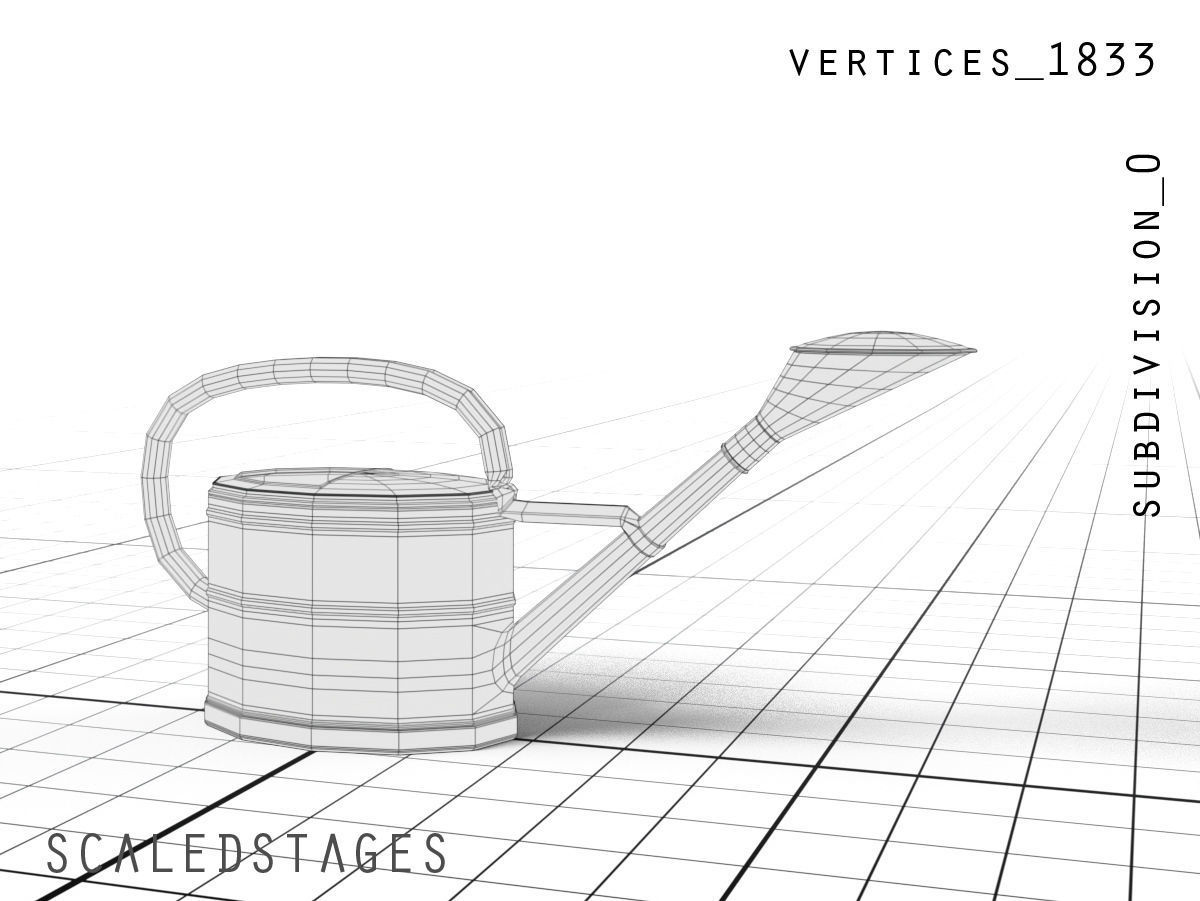 watering can Low-poly 3D model_4