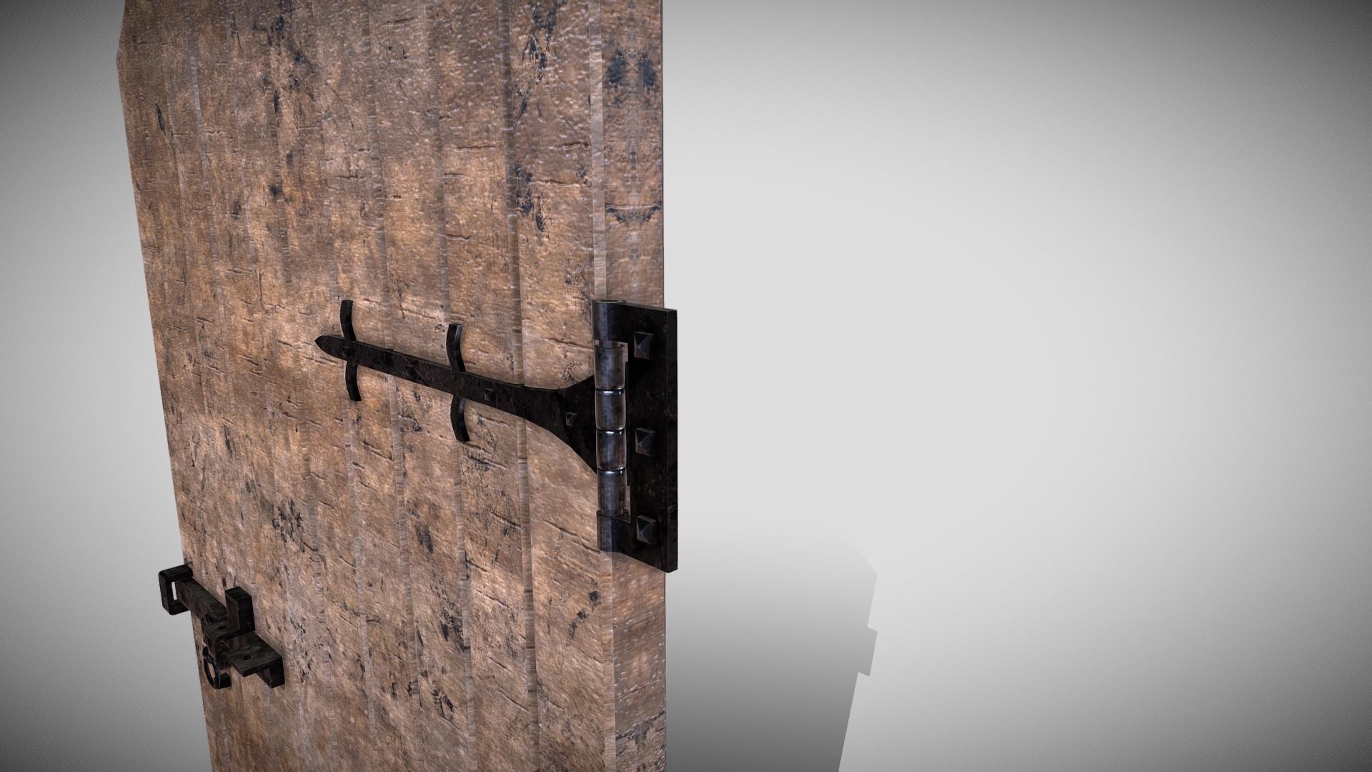 Medieval Arched Door Low-poly 3D model_1