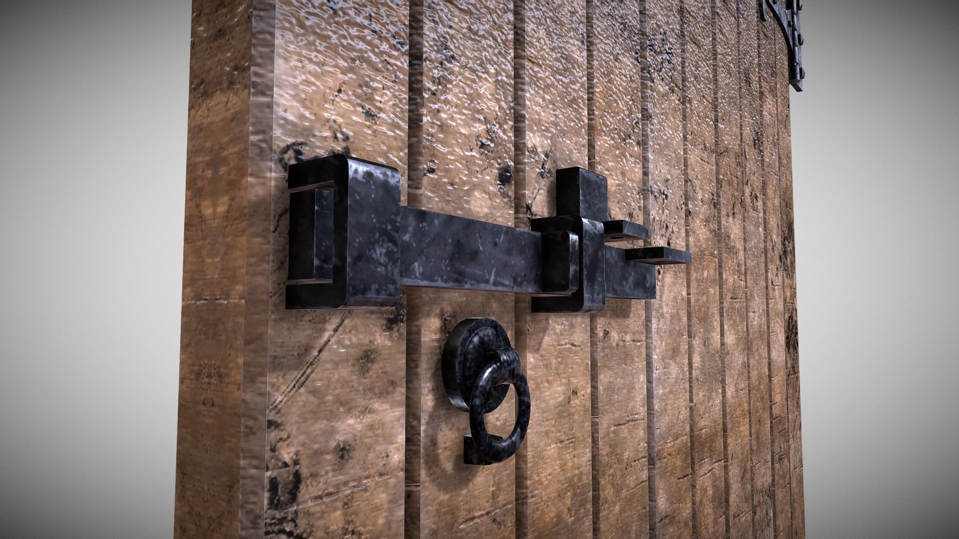 Medieval Arched Door Low-poly 3D model_2