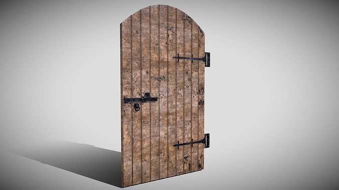 Medieval Arched Door Low-poly 3D model