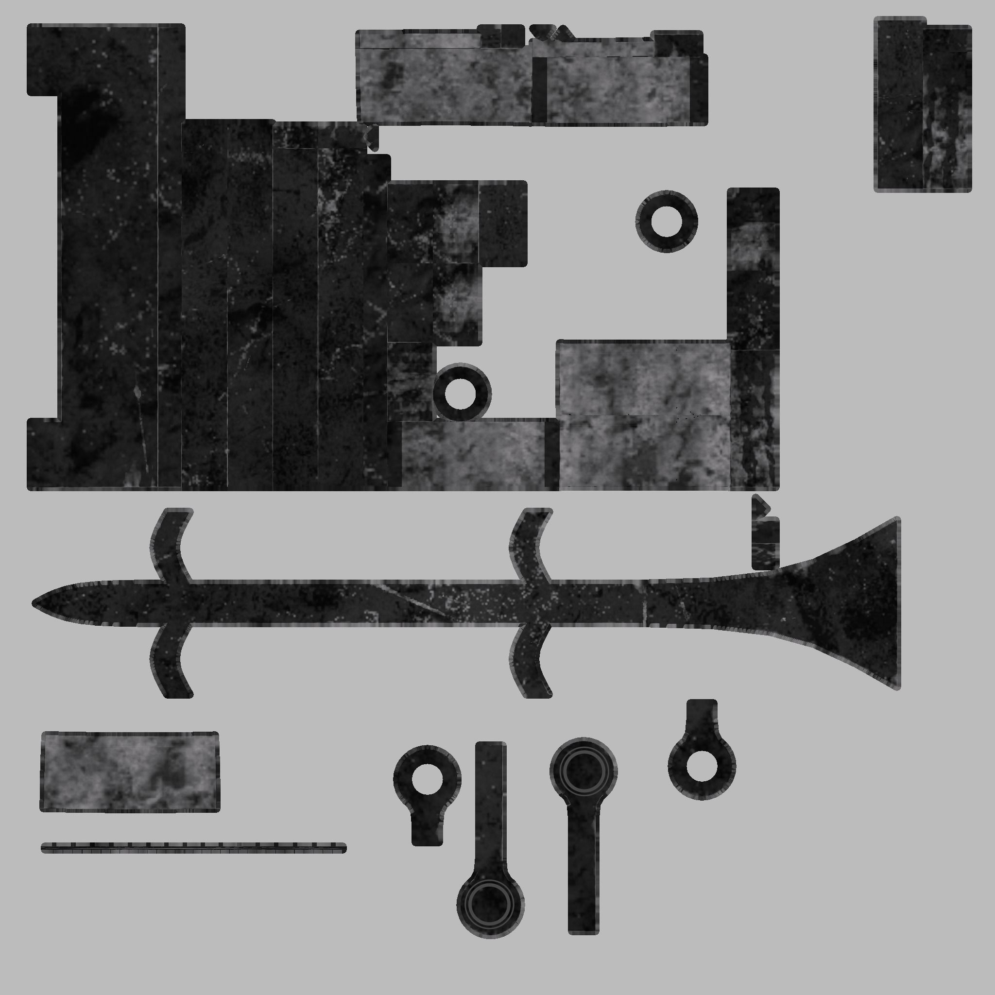 Medieval Arched Door Low-poly 3D model_10