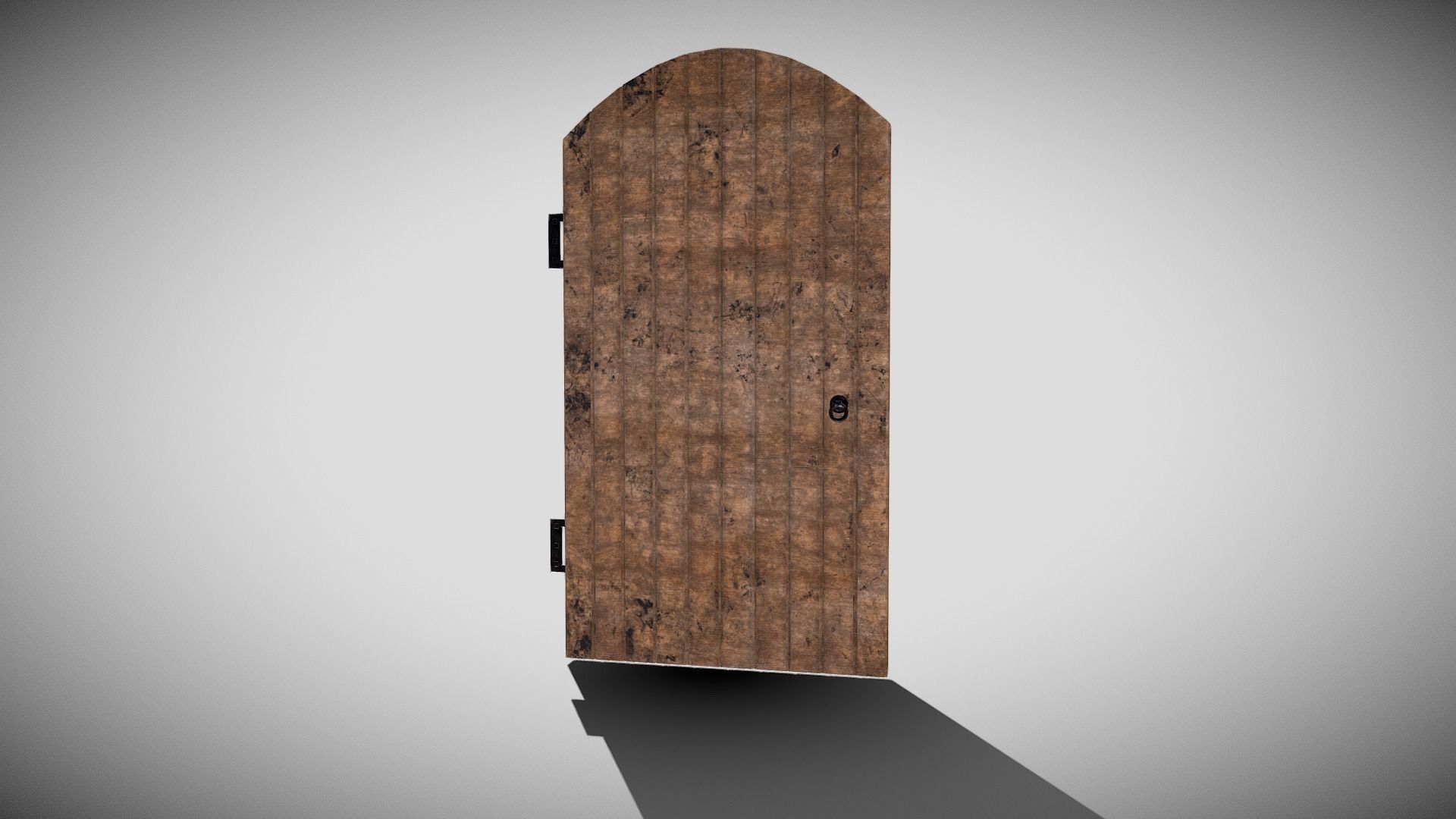 Medieval Arched Door Low-poly 3D model_4