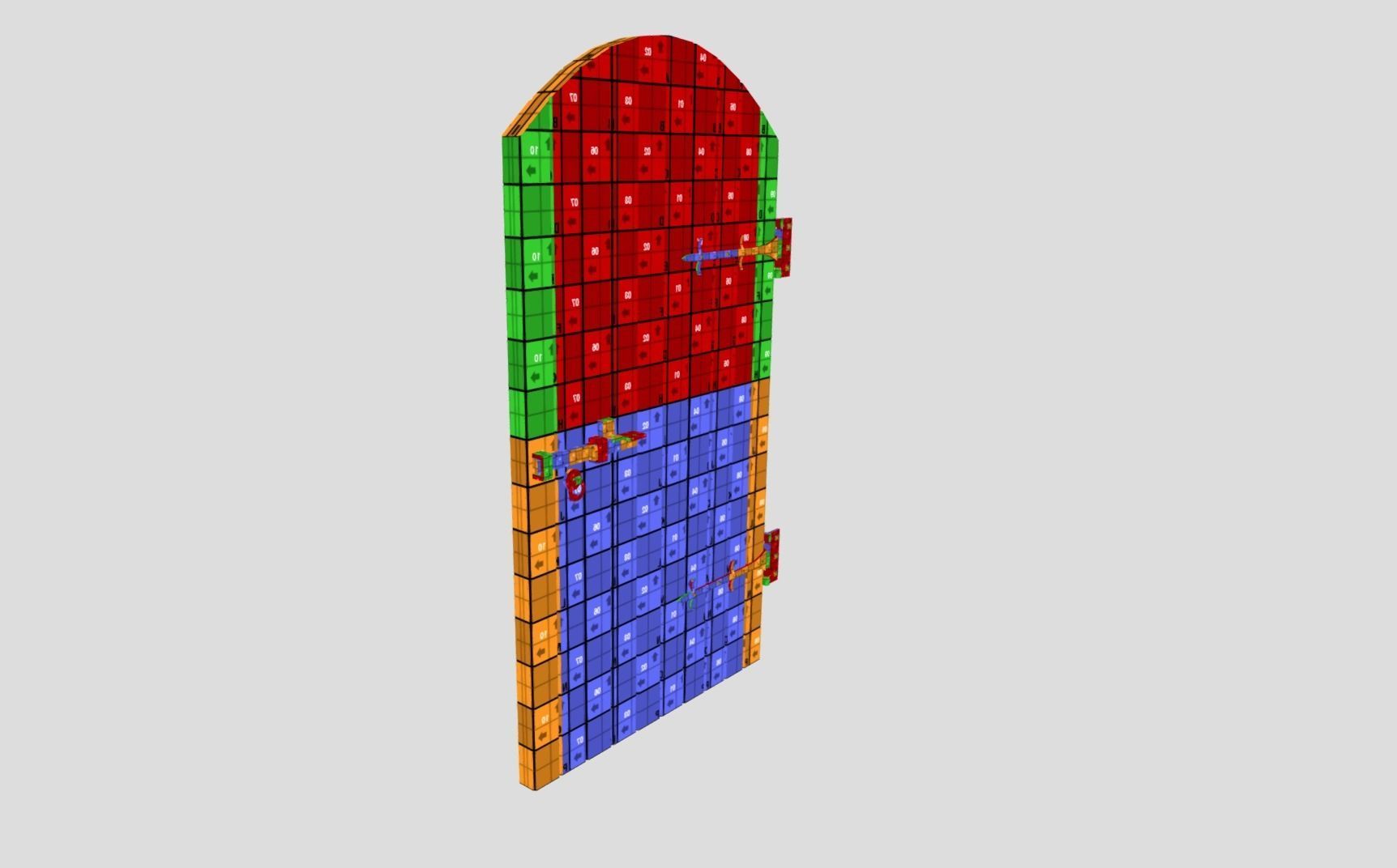 Medieval Arched Door Low-poly 3D model_8