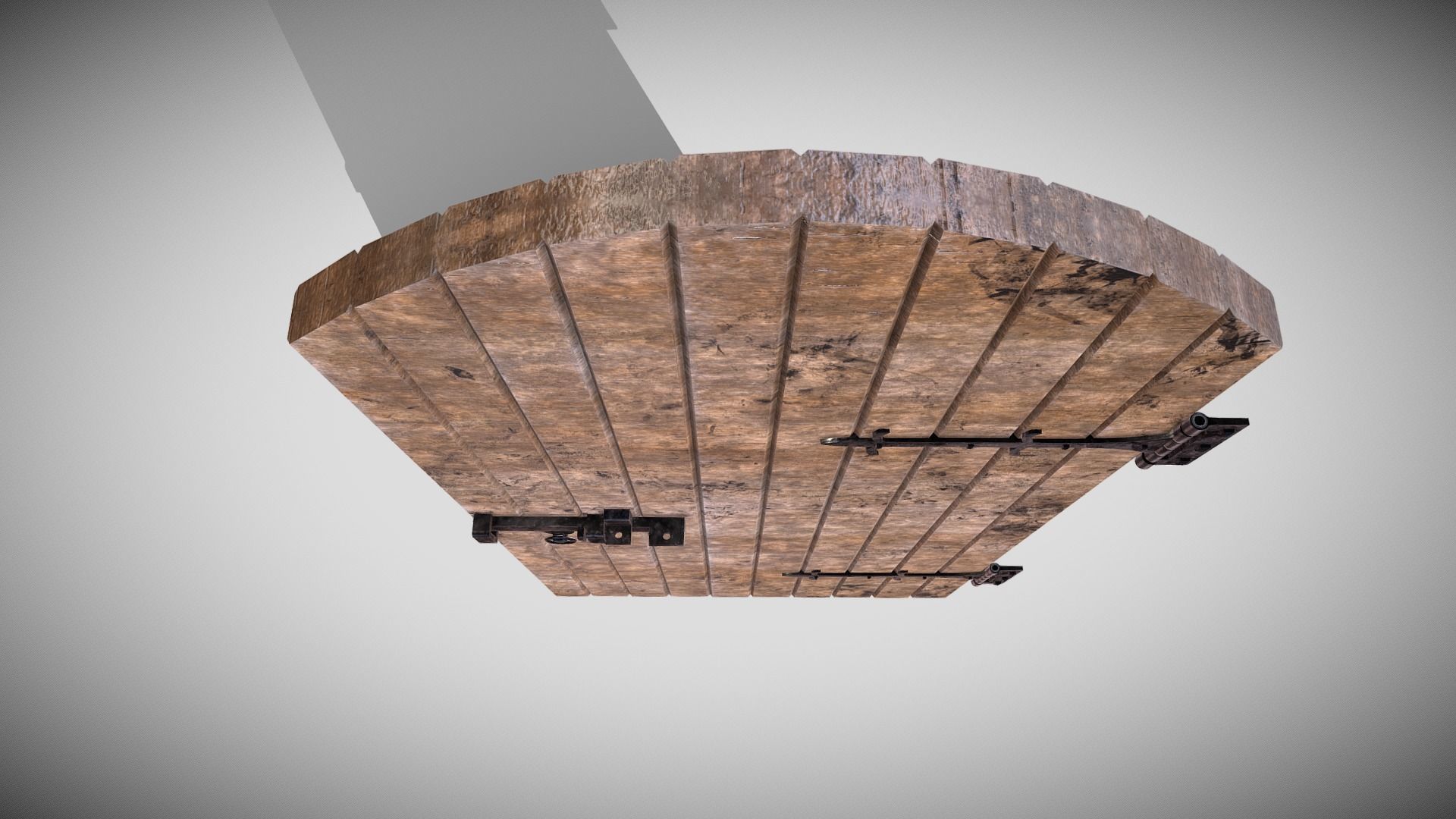 Medieval Arched Door Low-poly 3D model_6