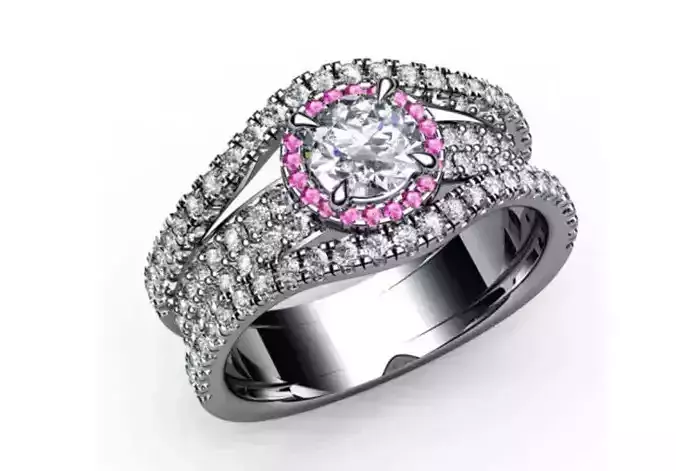 Diamond Round Engagement ring Solitaire Anello ca15