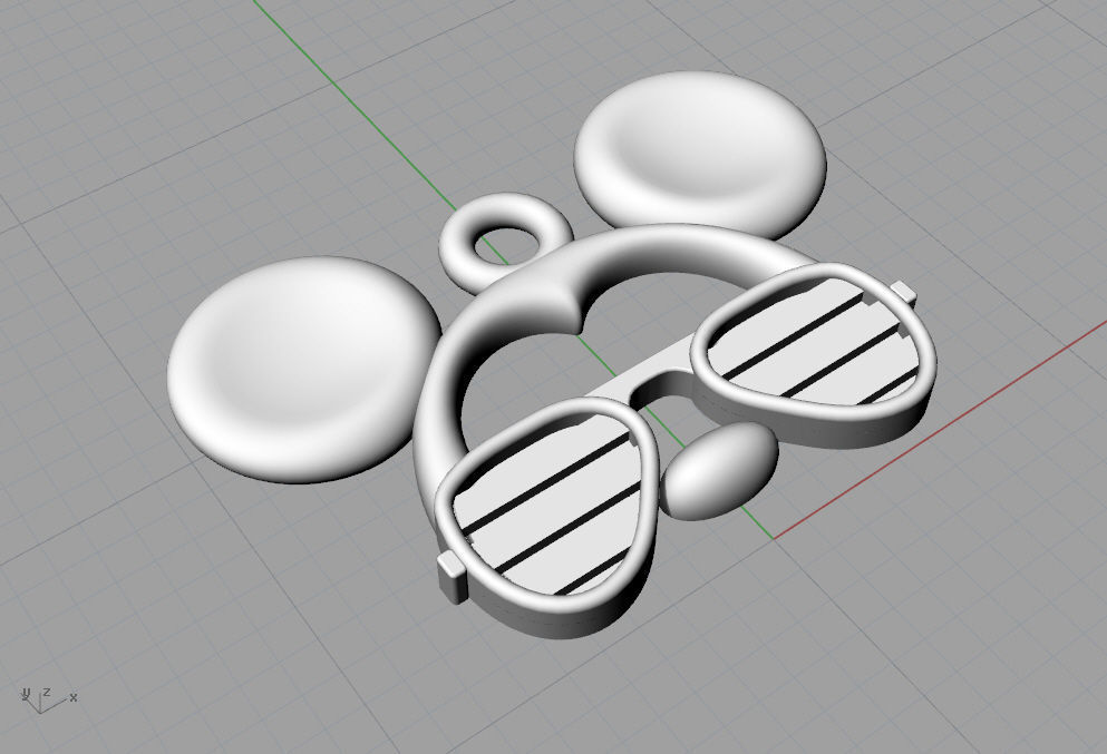 Pendant Mickey Mouse with sunglasses Set 5 pcs 3D print model_24