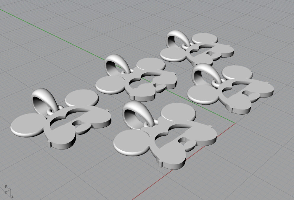 Pendant Mickey Mouse with sunglasses Set 5 pcs 3D print model_16