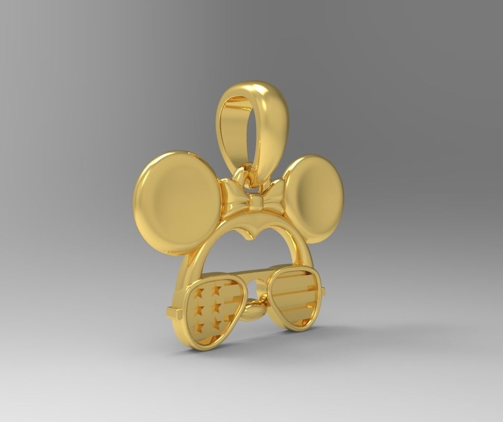 Pendant Mickey Mouse with sunglasses Set 5 pcs 3D print model_7