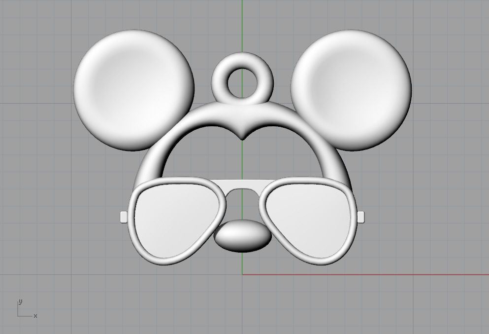 Pendant Mickey Mouse with sunglasses Set 5 pcs 3D print model_25