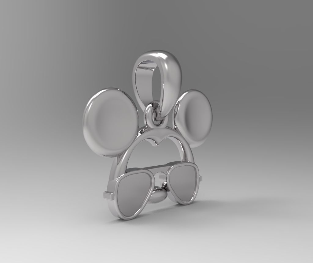 Pendant Mickey Mouse with sunglasses Set 5 pcs 3D print model_12