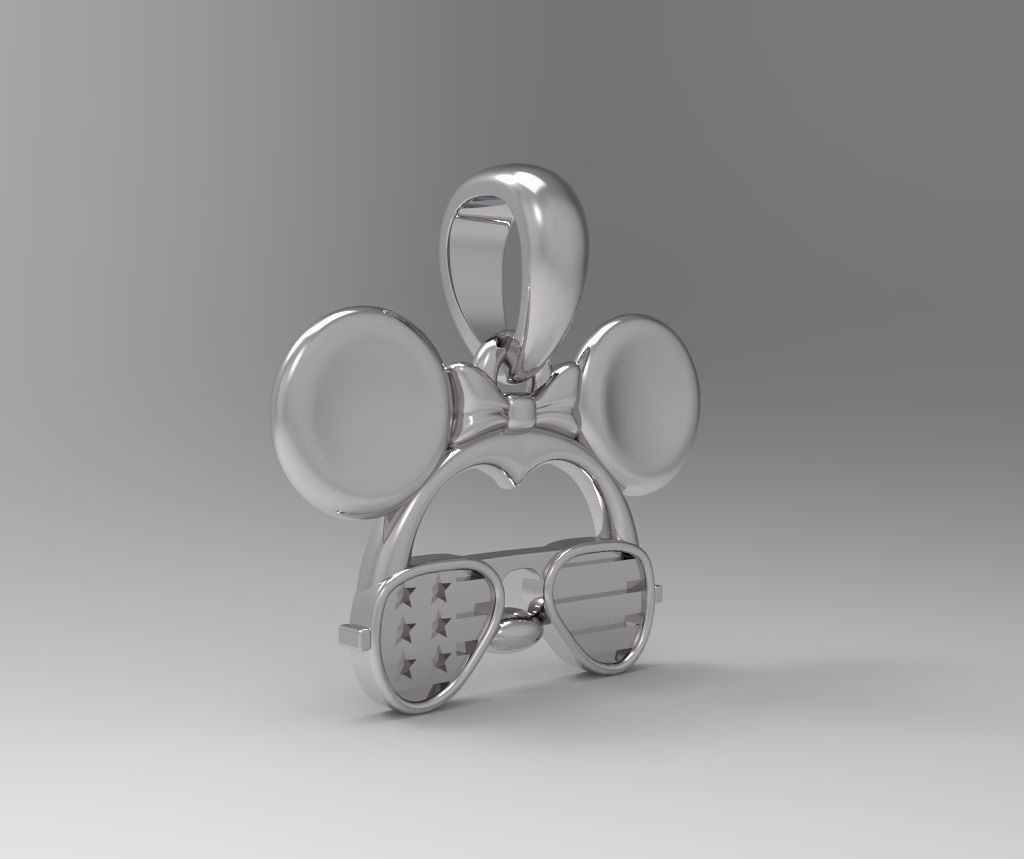 Pendant Mickey Mouse with sunglasses Set 5 pcs 3D print model_8