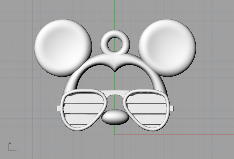 Pendant Mickey Mouse with sunglasses Set 5 pcs 3D print model_23