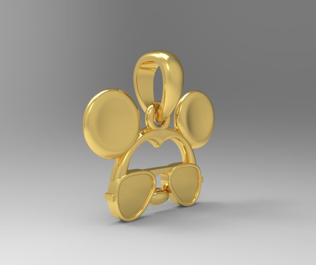 Pendant Mickey Mouse with sunglasses Set 5 pcs 3D print model_11