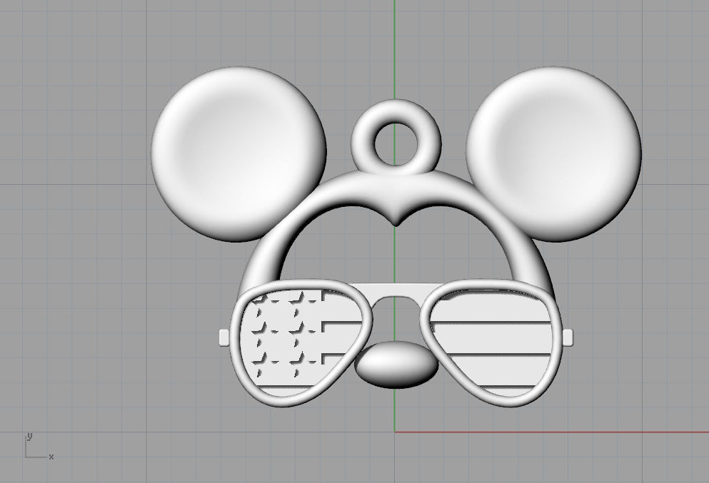 Pendant Mickey Mouse with sunglasses Set 5 pcs 3D print model_17