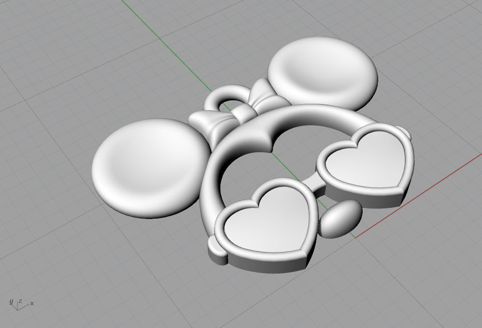 Pendant Mickey Mouse with sunglasses Set 5 pcs 3D print model_22