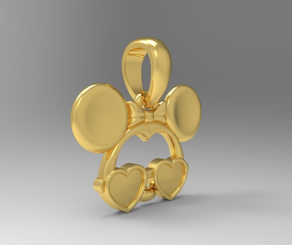 Pendant Mickey Mouse with sunglasses Set 5 pcs 3D print model_3