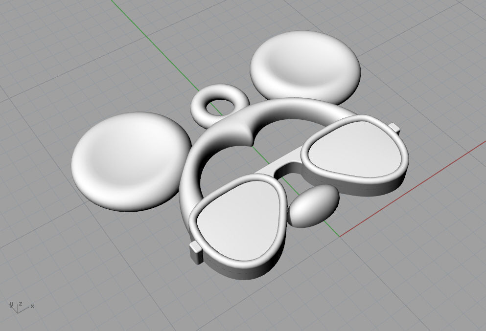 Pendant Mickey Mouse with sunglasses Set 5 pcs 3D print model_26