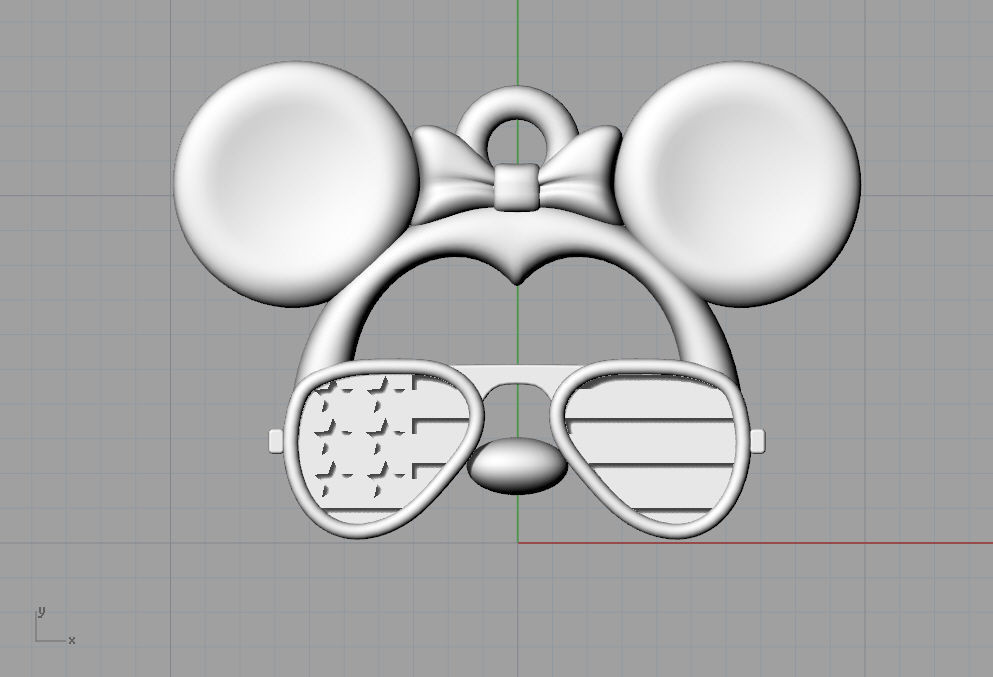 Pendant Mickey Mouse with sunglasses Set 5 pcs 3D print model_19