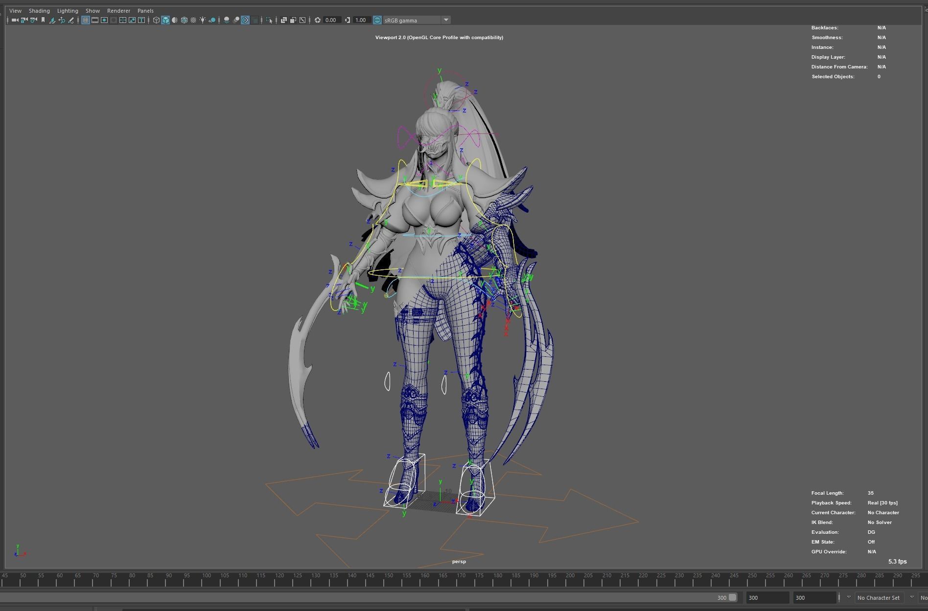 Assassin Girl  Low-poly 3D model_11