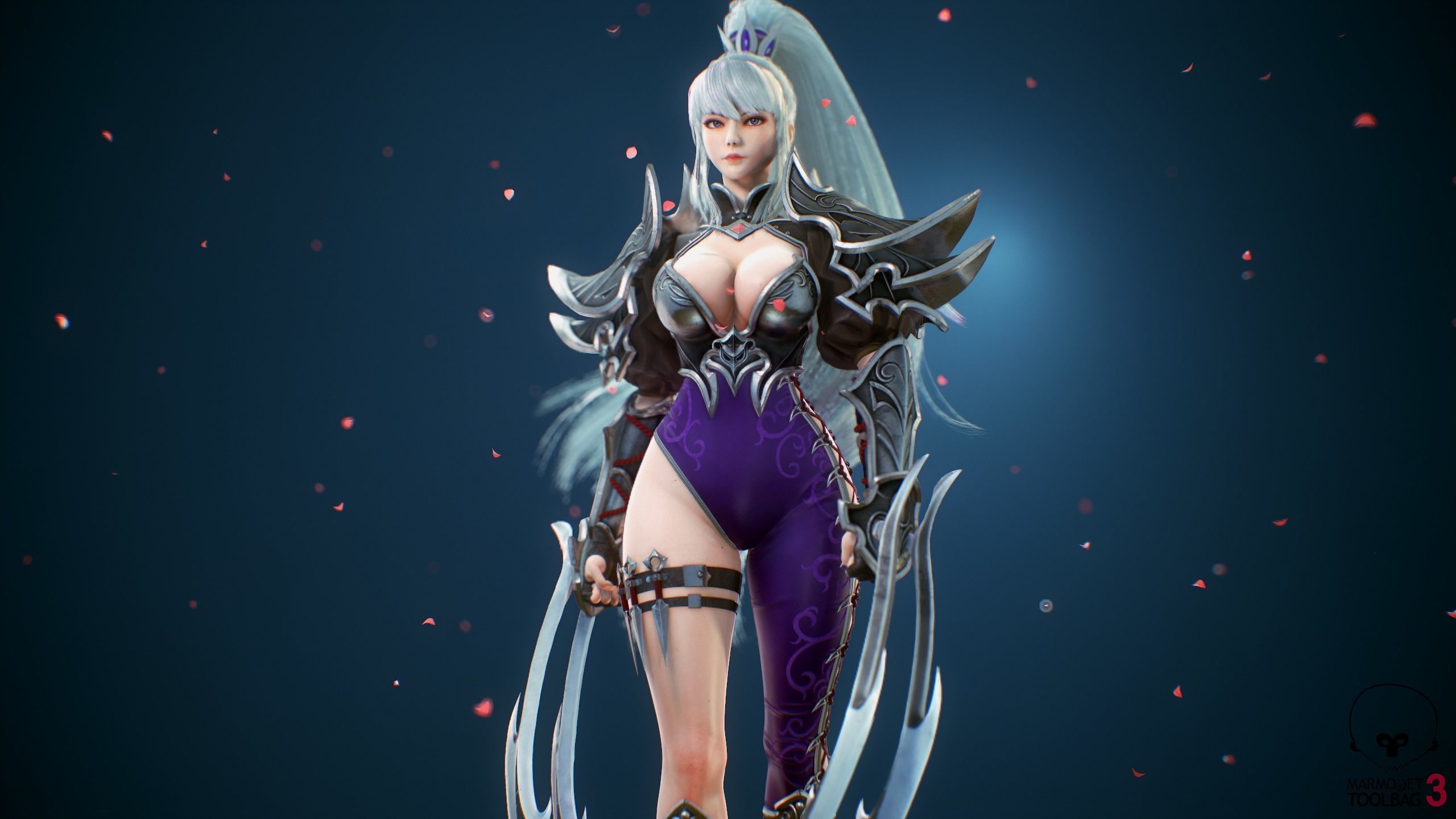 Assassin Girl  Low-poly 3D model_5