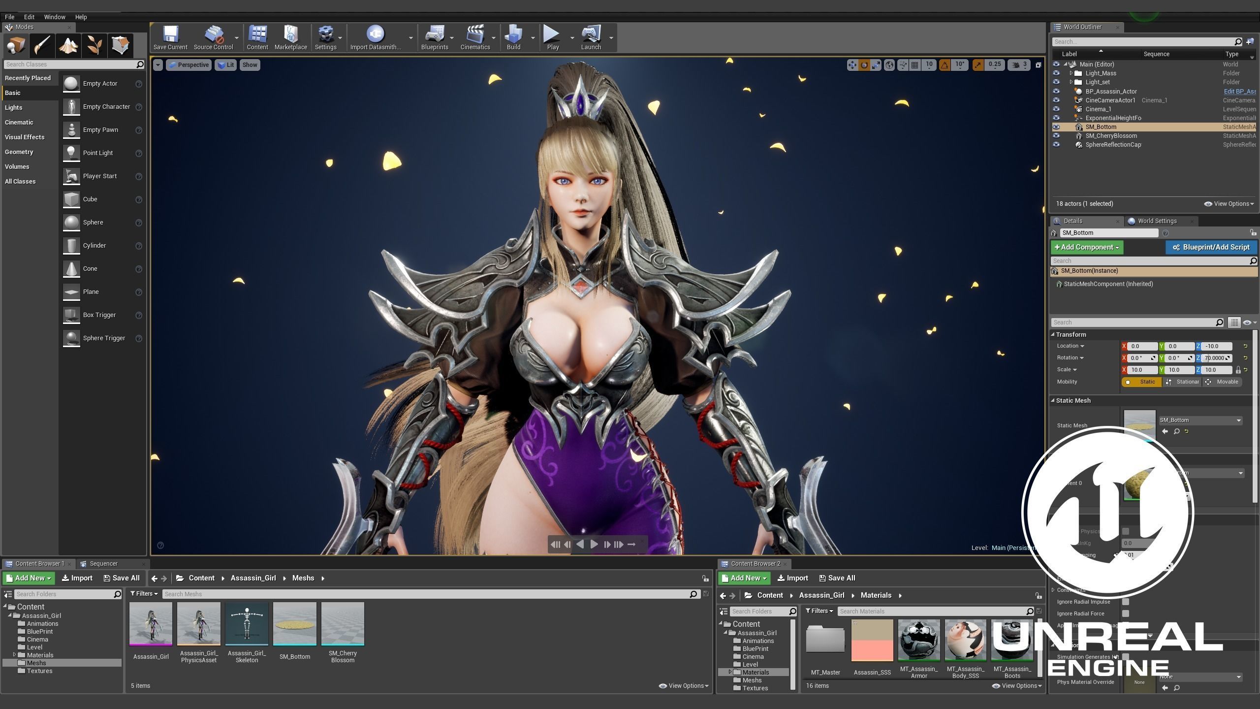 Assassin Girl  Low-poly 3D model_10