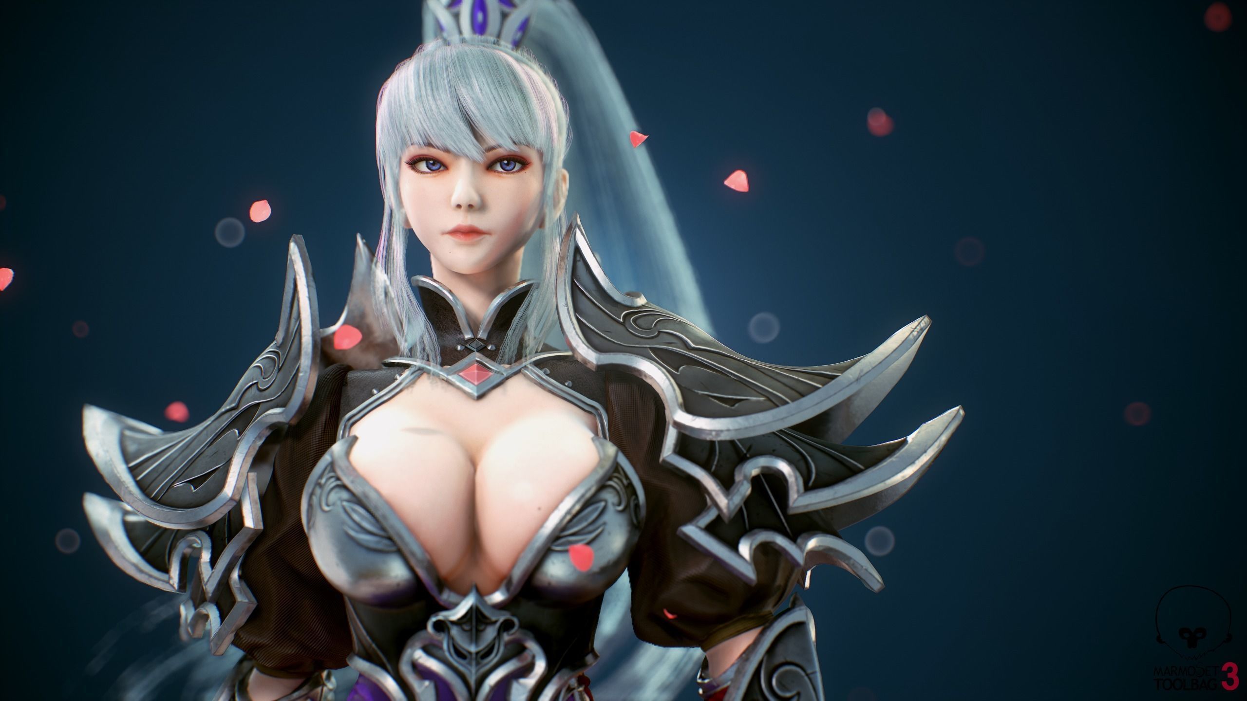 Assassin Girl  Low-poly 3D model_7