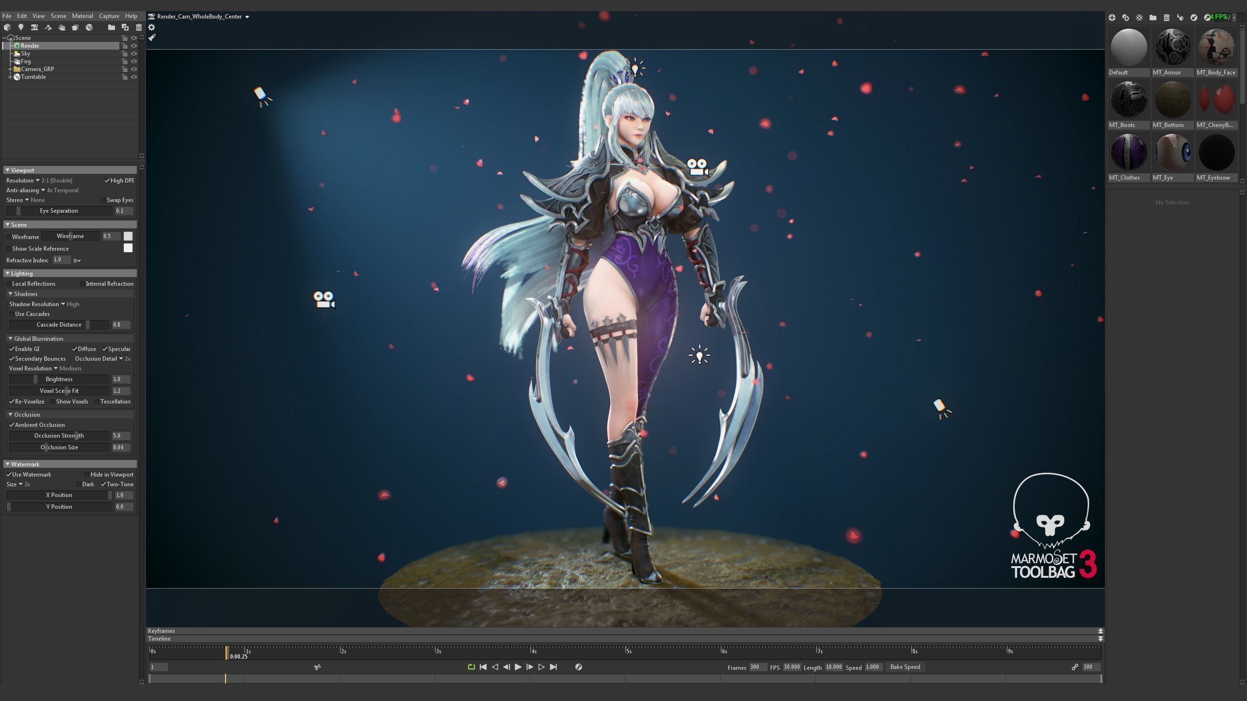 Assassin Girl  Low-poly 3D model_9