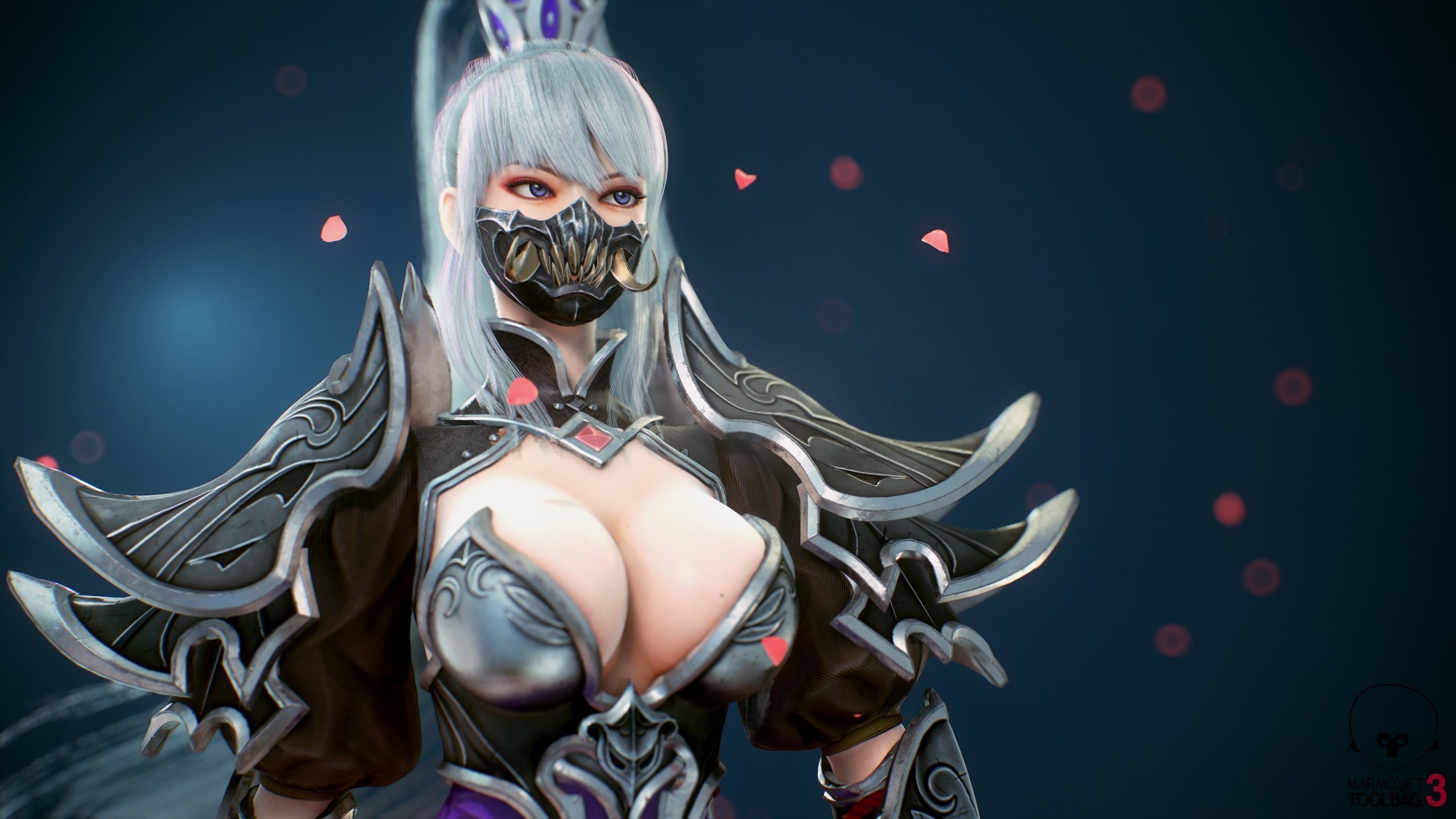 Assassin Girl  Low-poly 3D model_8