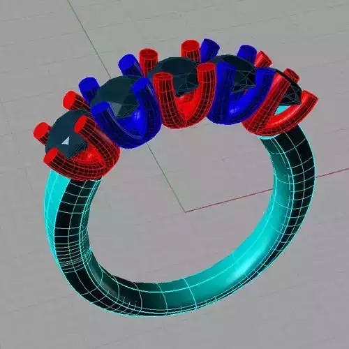Claw Set Eternity Ring Diamonds  Anello Veretta  v1 3D print model