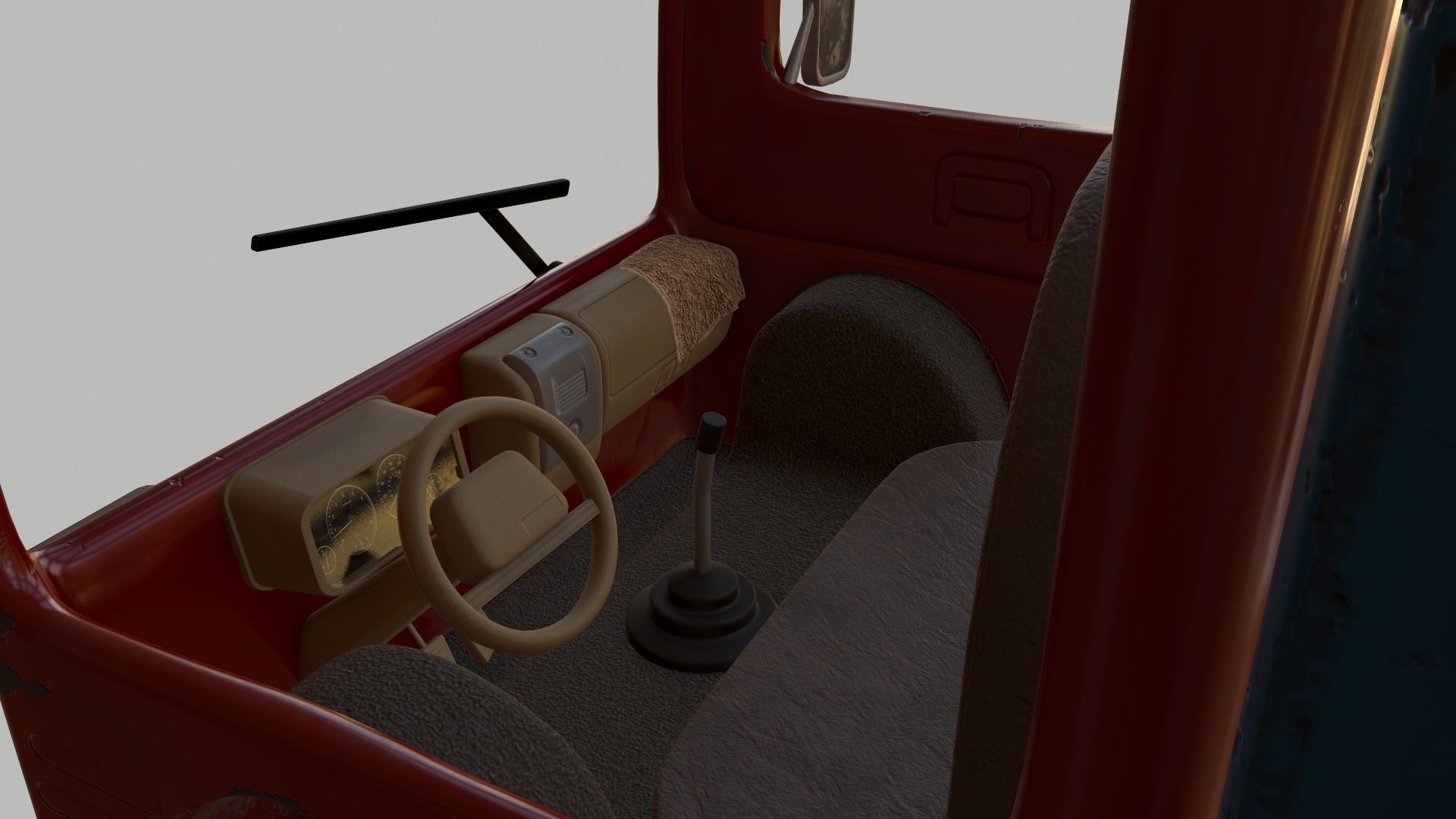 Cartoon Red Truck PBR  Low-poly 3D model_7