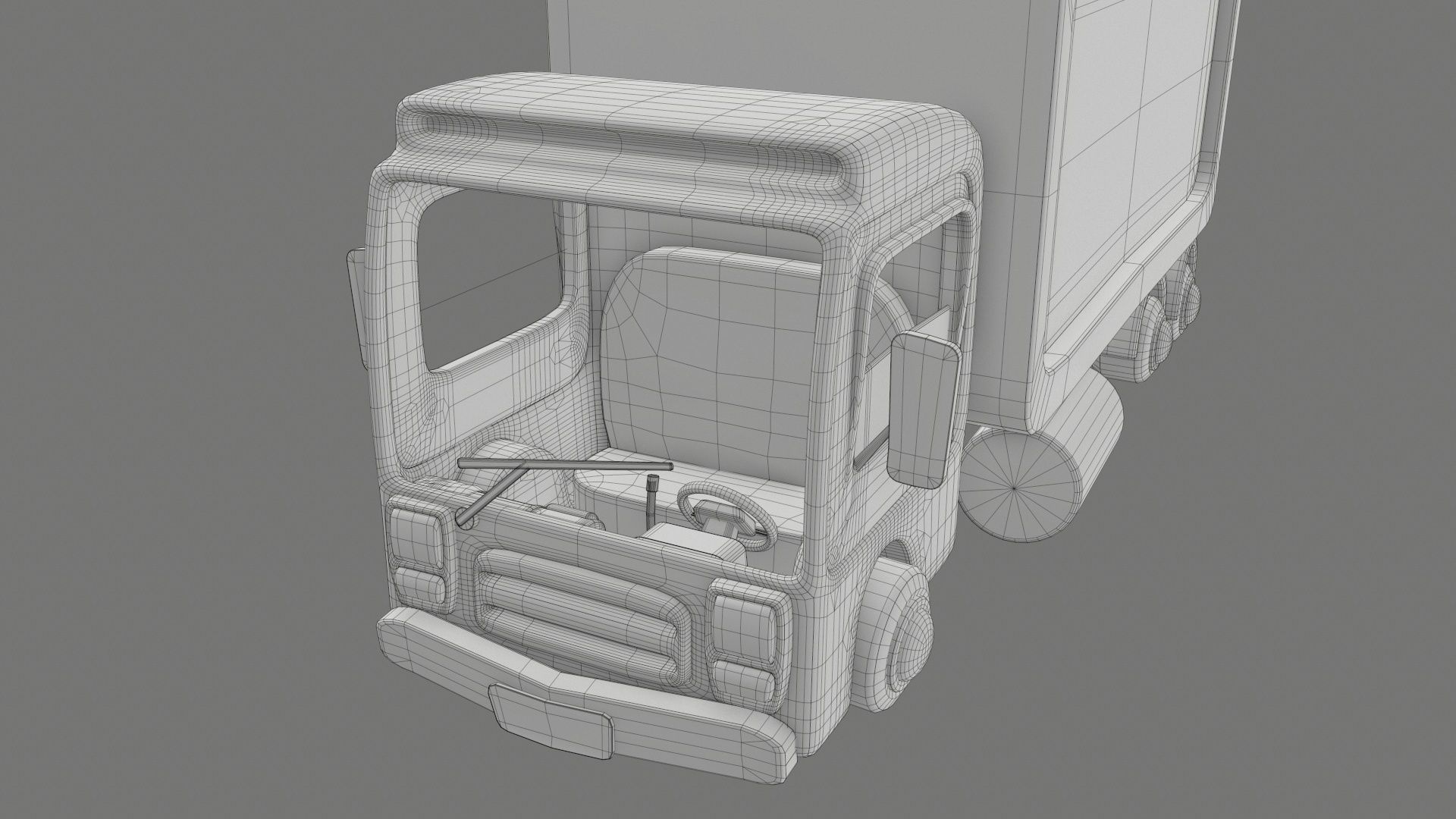 Cartoon Red Truck PBR  Low-poly 3D model_19