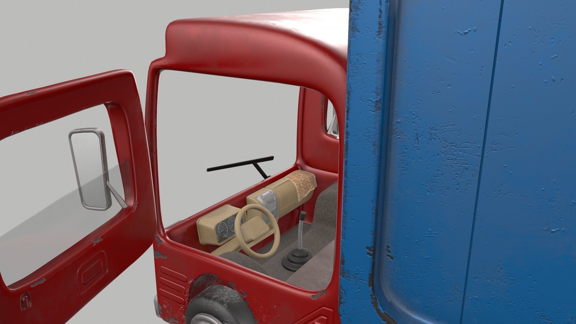 Cartoon Red Truck PBR  Low-poly 3D model_6